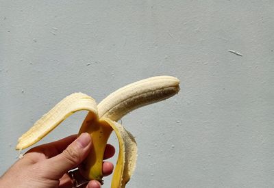 Cropped image of person holding apple