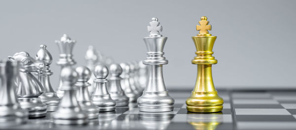 Close-up of chess pieces