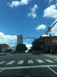 Road with buildings in background