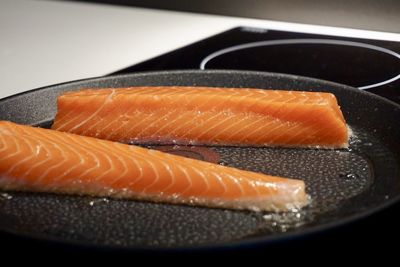 Close-up of sushi served in plate