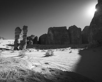 Rock formations on beach