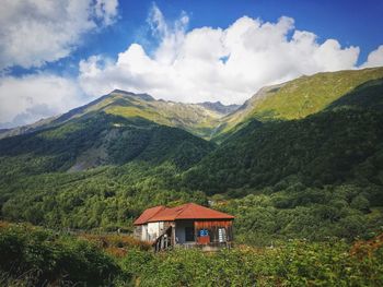 Scenic view of mountains against sky