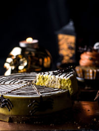 Close-up of cake on table