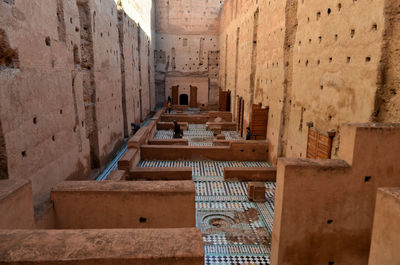 High angle view of historic building