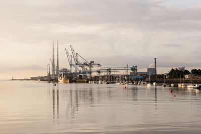 Sailboats in sea against sky dublin