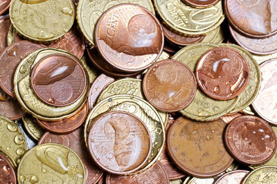 Full frame shot of coins