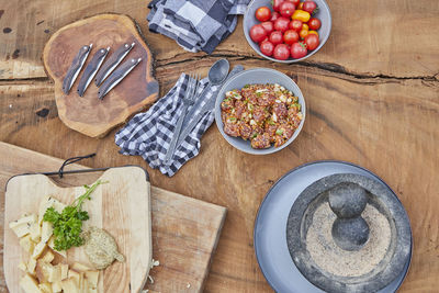 Campsite picnic with charcuterie board and poke