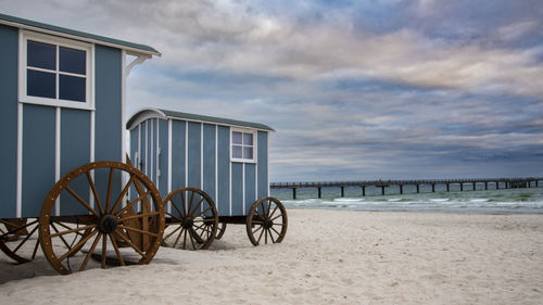 Scenic view of beach against sky