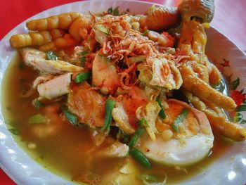 Close-up of seafood in plate