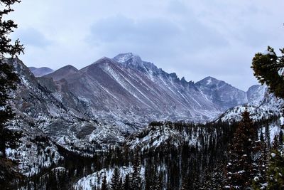 Low angle view of mountains against sky