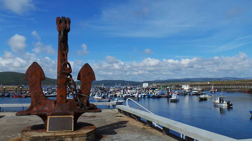 Boats in harbor