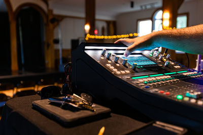 Close-up of person working on table