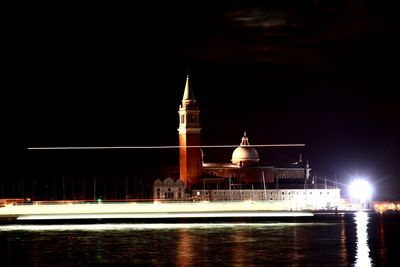 View of illuminated building at night