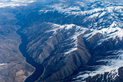 Scenic view of snowcapped mountains