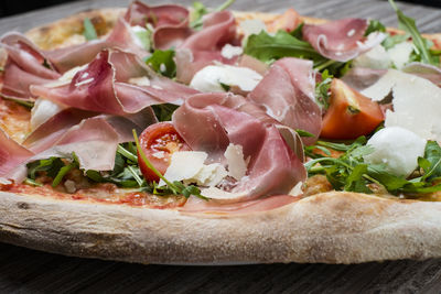 Close-up of pizza on plate