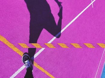 High angle view of man on playing field