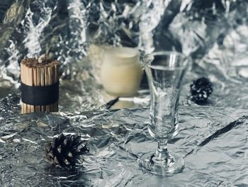 Close-up of glass for drink on table