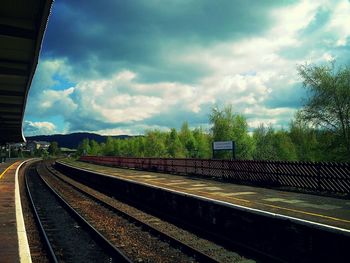 Railroad tracks against sky