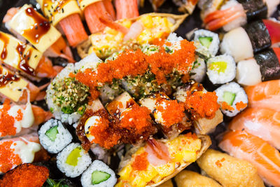 Close-up of sushi in plate