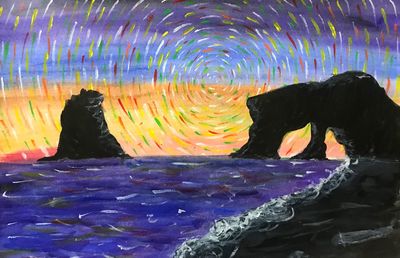 Scenic view of multi colored water