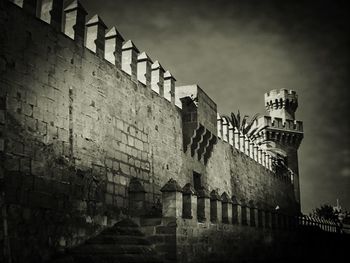 Low angle view of historic building against sky