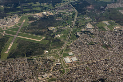 High angle view of agricultural field