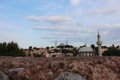 Panoramic view of historic building against sky