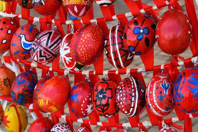 Close-up of colorful easter eggs