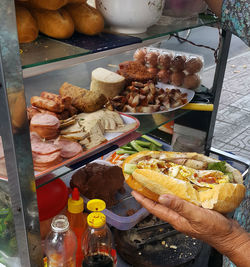 Close-up of person preparing food