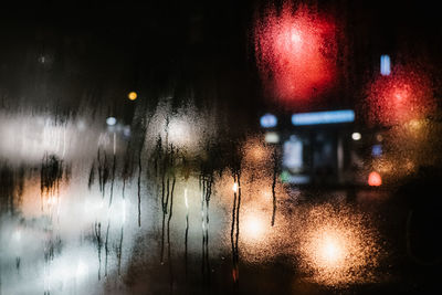 Wet glass window in rainy season