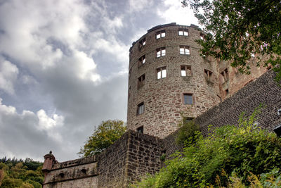 Low angle view of historical castle against sky