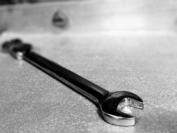 High angle view of chain on table