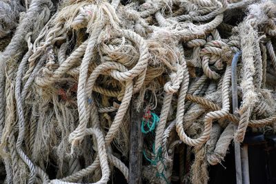 Full frame shot of rope tied to water