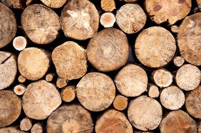 Full frame shot of logs