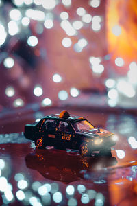 Close-up of illuminated lighting equipment