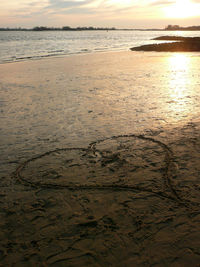 Scenic view of sea at sunset