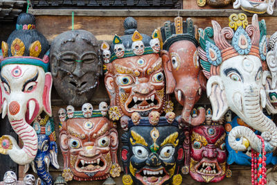 Close-up view of carvings