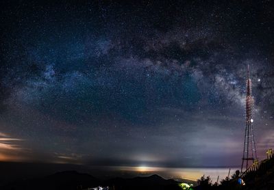 Low angle view of star field against sky at night