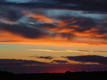 Low angle view of dramatic sky during sunset