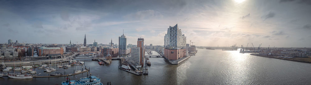 Panoramic view of buildings against sky