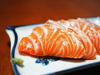 Close-up of salmon on a plate