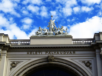 Low angle view of statue of building