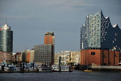 View of buildings against cloudy sky