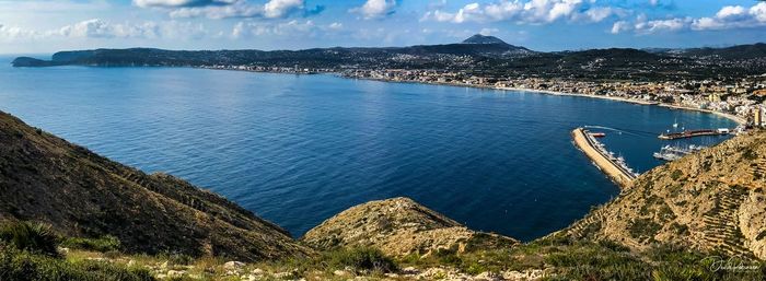 High angle view of sea against sky