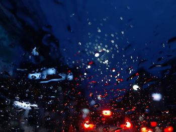 Rain drops on car windshield