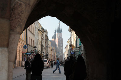 People walking in city