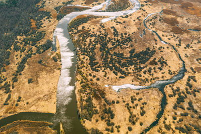 High angle view of beach