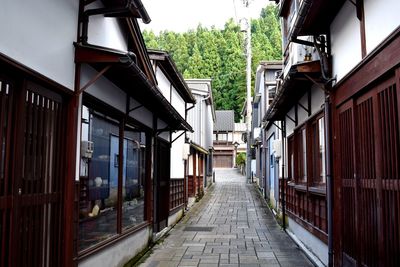 Narrow alley amidst buildings in city