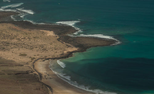 High angle view of beach