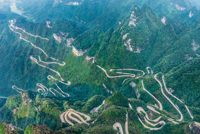 Aerial view of mountain road